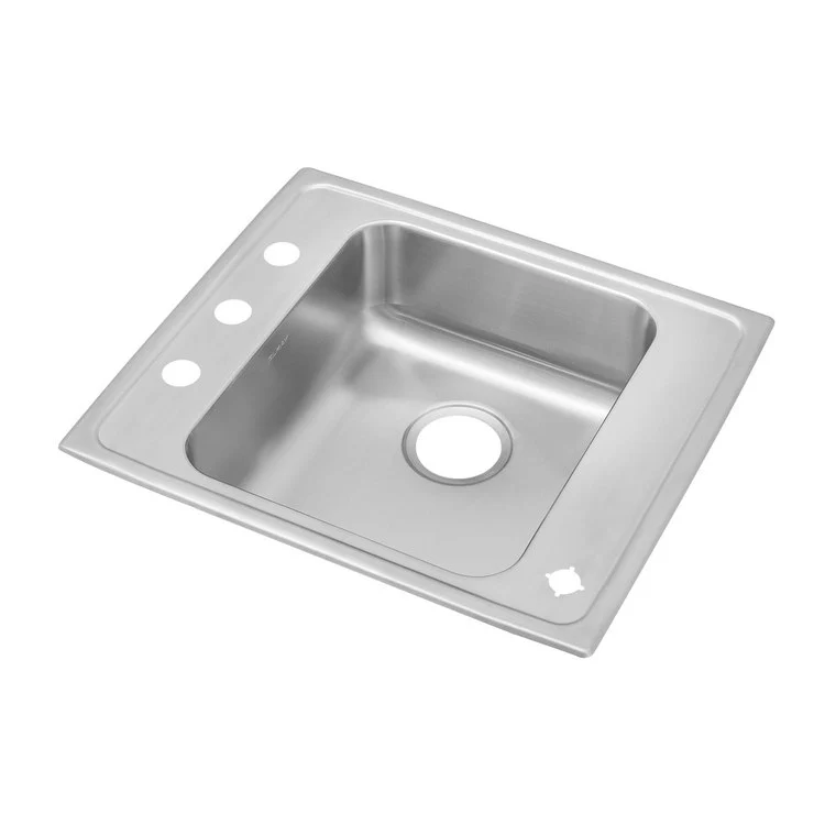 Classroom Sink Lustertone 25 x 22 Inch Single Bowl ADA 2 Hole Lustrous Satin Drop-In Minimum Cabinet Size 30 Inch 6-1/2 Inch 18 Gauge Bottom Only Pads 64090012 Mounting Hardware Included for Countertops Up to 3/4IN - Frankwebs