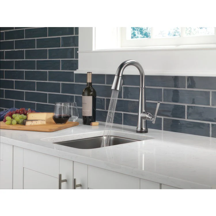 Bar Faucet Emmeline 1 Lever ADA Lumicoat Arctic Stainless Pull Down 1.8 Gallons per Minute - Frankwebs
