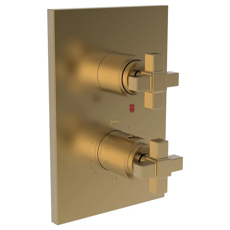Thermostatic Trim Malvina Rectangular Plate 2 Cross Flat Black ADA for Luxtherm 1/2 Inch Rough Valve Face Plate Diverter and Temperature-Adjust Handles Brass - Frankwebs