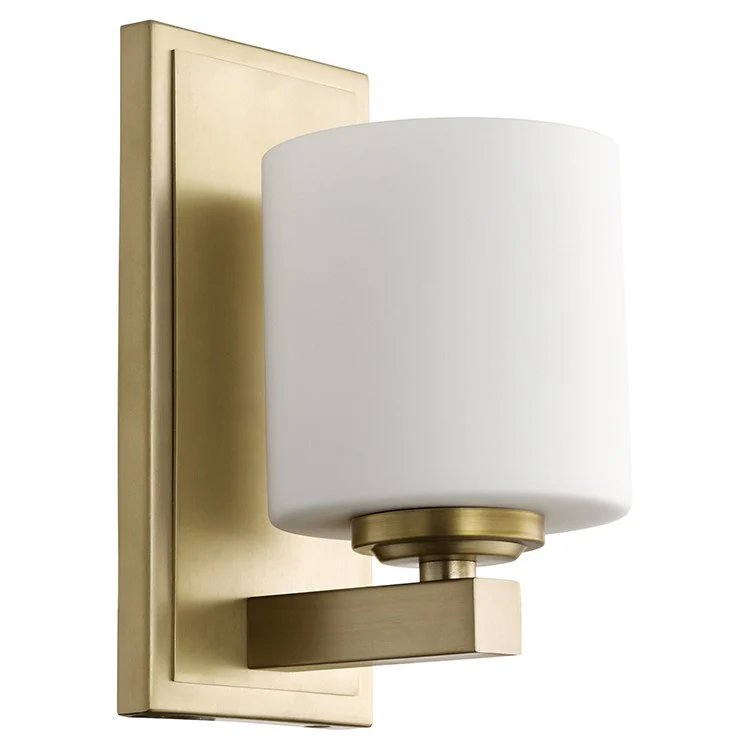 Signature Cylinder Single-Light Bathroom Wall Sconce with Opal Glass Shade - Frankwebs