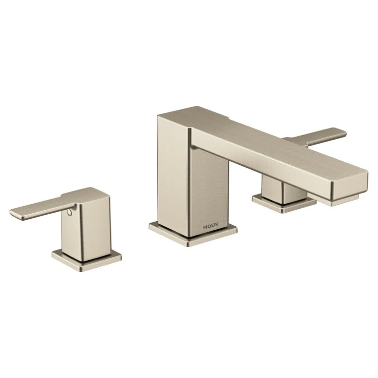 Roman Tub Filler 90 Degree Non-Diverter 10 Inch Spread 2 Lever ADA Matte Black - Frankwebs