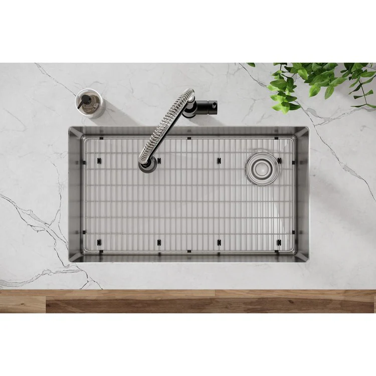 Sink Grid Crosstown Bottom Grid 28.5 x 15.5 Inch Polished Stainless Steel - Frankwebs