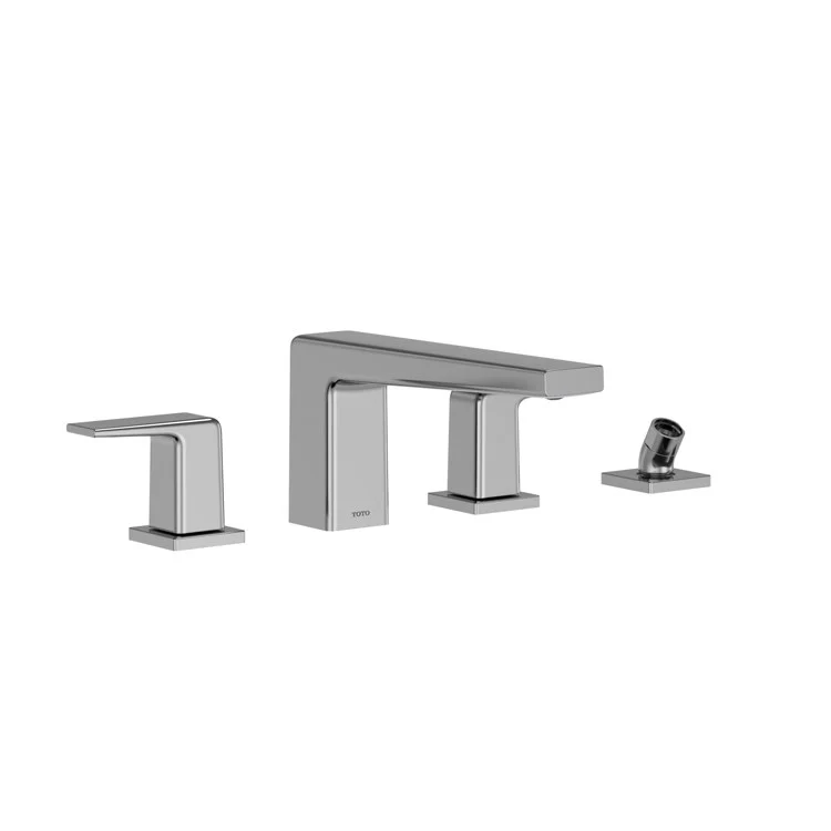 Roman Tub Trim GB Deck Mount with Handshower Outlet 2 Lever Polished Chrome ADA 4 Hole - Frankwebs