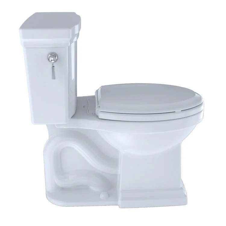 Toilet Promenade II 2 Pieces Close Coupled Universal Height Ebony Elongated ADA 31-1/4 Inch 1.28 Gallons per Flush Left Hand Chrome Less Seat - Frankwebs