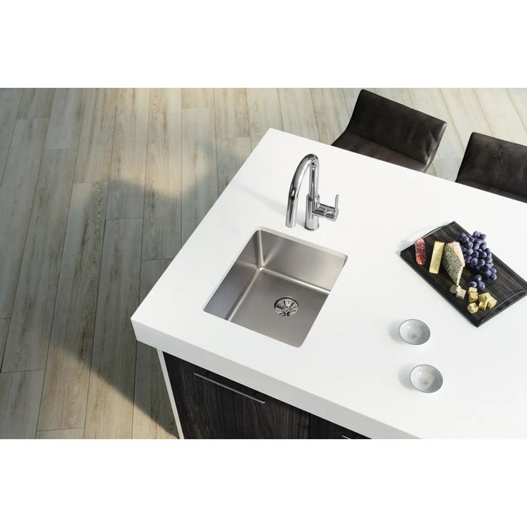 Kitchen Sink Lustertone Iconix 16 x 18.5 Inch Single Bowl with Perfect Drain Luminous Satin Undermount - Frankwebs