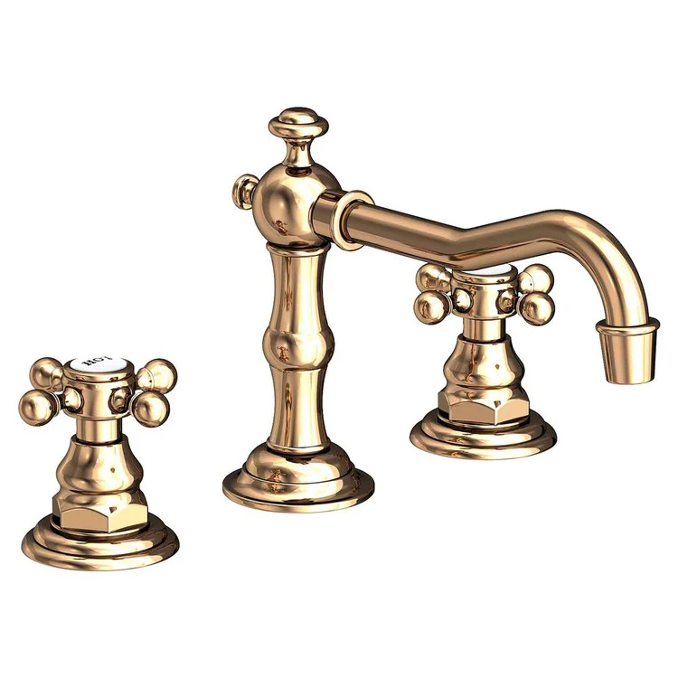 Lavatory Faucet Chesterfield Widespread 8 to 20 Inch Spread 2 Cross ADA Aged Brass 1.2 Gallons per Minute Brass Spout Height 3-5/16 Inch - Frankwebs