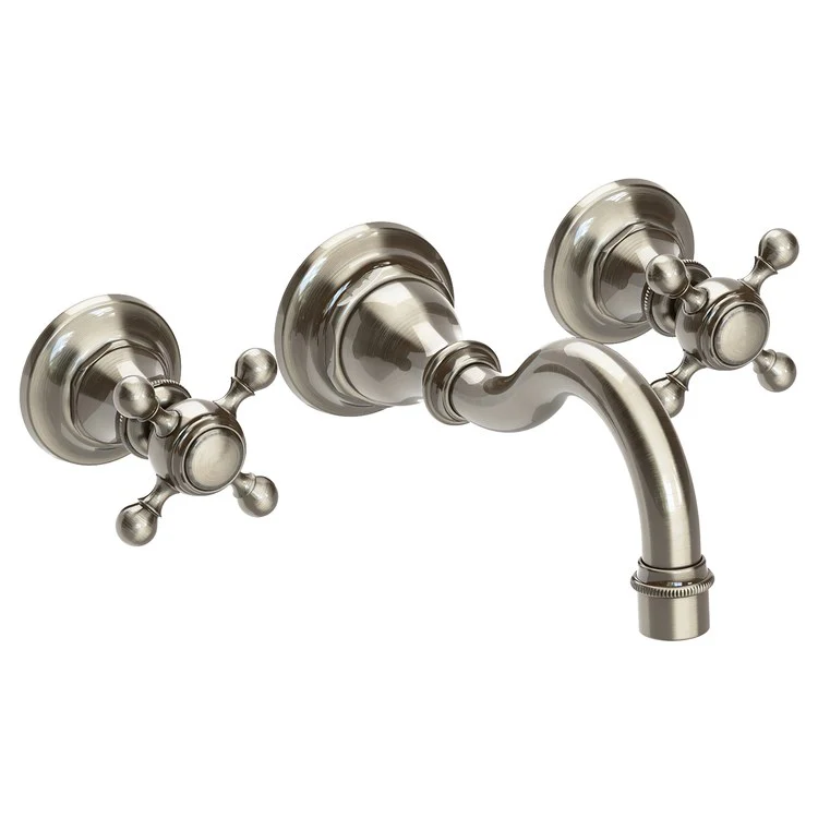 Lavatory Faucet Victoria Wall Mount 8 Inch Spread 2 Cross ADA Watersense Polished Brass Uncoated Living 1.2 Gallons Per Minute Brass Less Drain Spout Reach 8-1/6 Inch - Frankwebs