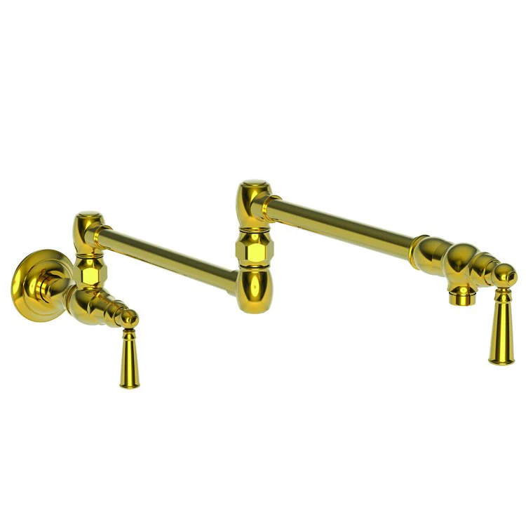 Pot Filler Jacobean Wall Mount 2 Lever ADA Polished Brass Uncoated Living - Frankwebs