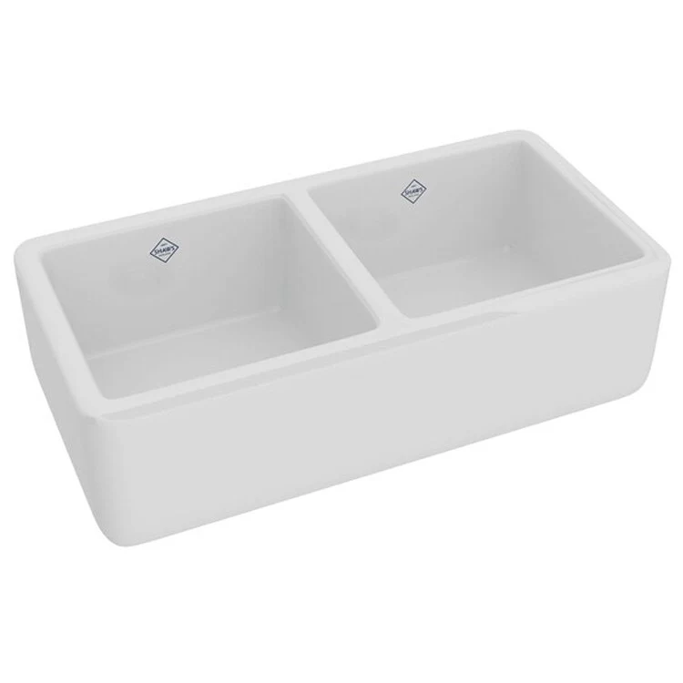 Kitchen Sink Lancaster 36-5/8L x 18-1/2W Inch Double Bowl 50/50 Apron Front White Farmhouse Rectangular - Frankwebs