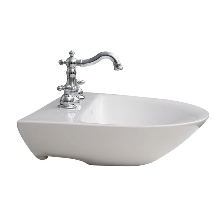 Lavatory Sink Morning 650 Wall Hung 21-1/4 Inch 8 Inch Spread White - Frankwebs