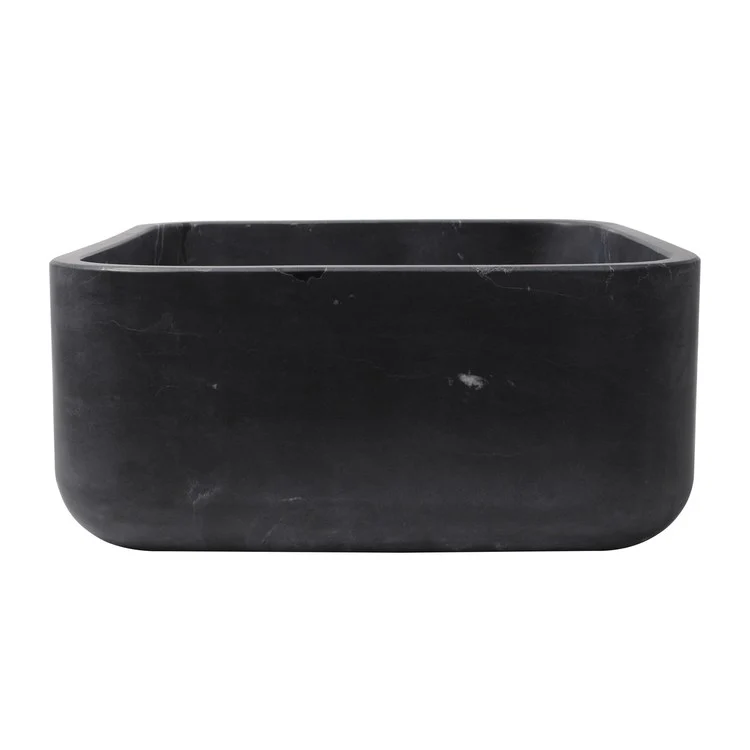 Vessel Maxton Square Honed 15 Inch Black Forest Marble - Frankwebs