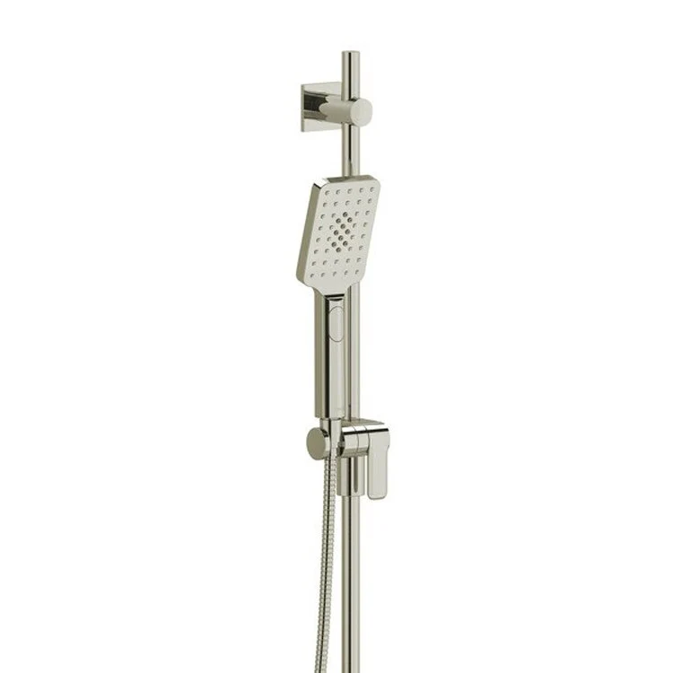 Handshower Set Rectangular Chrome 2 Function 2.0 Gallons per Minute 36 Inch Slide Bar Wall Mount 4-7/8 Inch - Frankwebs