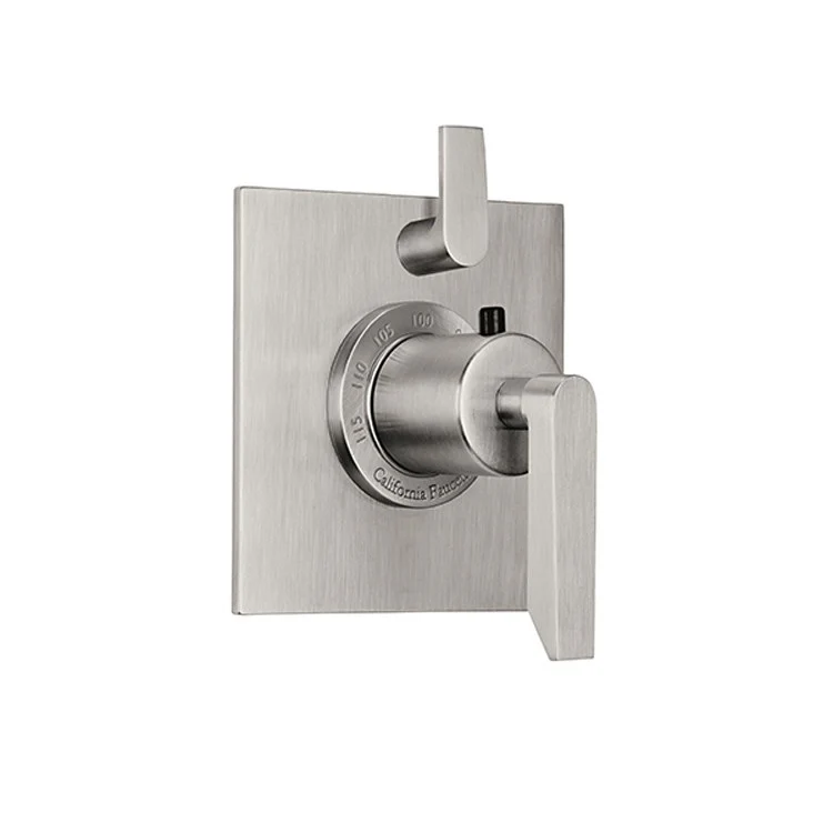 Thermostatic Trim Rincon Bay Square with Single Volume Control 2 Lever Satin Nickel ADA for Requires Rough Valve TH51-R Or TH51D2-R Handles and Escutcheon Brass - Frankwebs