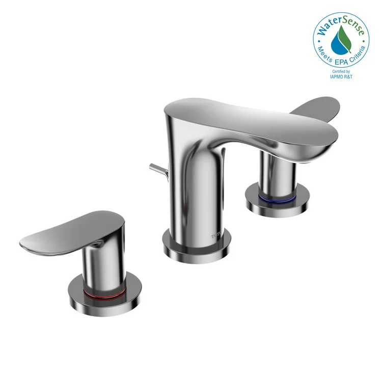 Lavatory Faucet GO Widespread Deck Mount 8 to 11 Inch Spread 2 Lever ADA CALGreen/WaterSense Polished Nickel 1.2 Gallons per Minute - Frankwebs