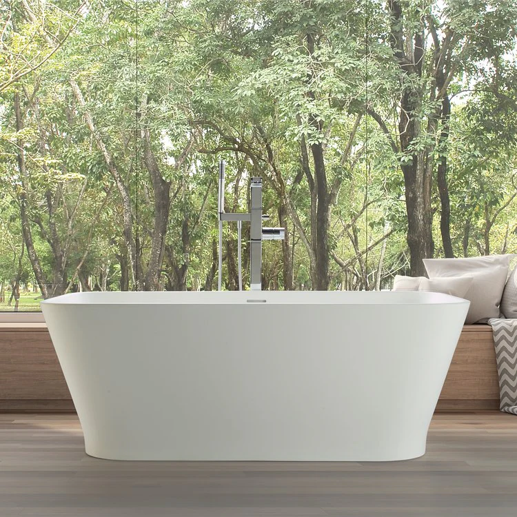 Soaking Tub Addison 5 58 x 30 Inch Freestanding/Undermount Center White Matte Sculpturestone 85 Gallons 20-5/8 Inch - Frankwebs