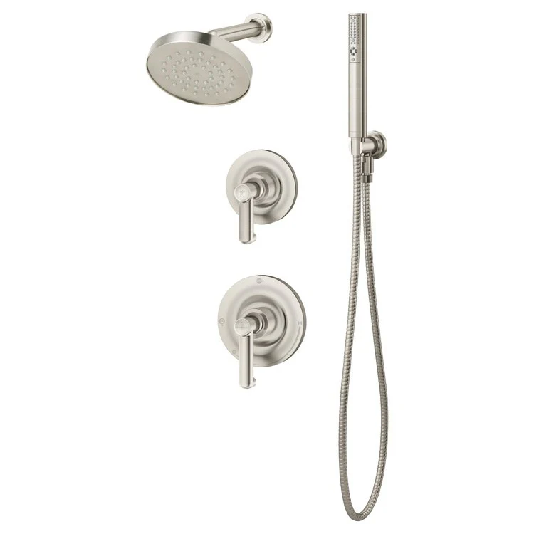 Shower Trim Museo Round with Handshower 2 Lever Polished Chrome ADA 1.5 Gallons per Minute 1 Function Round Showerhead; 2 Function Handshower - Frankwebs