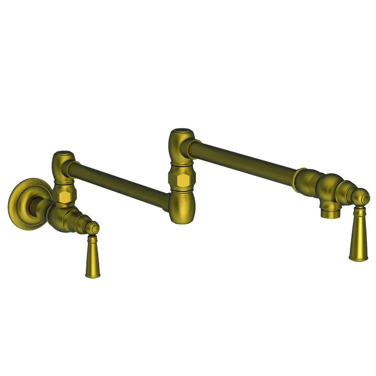 Pot Filler Jacobean Wall Mount 2 Lever ADA Polished Brass Uncoated Living - Frankwebs