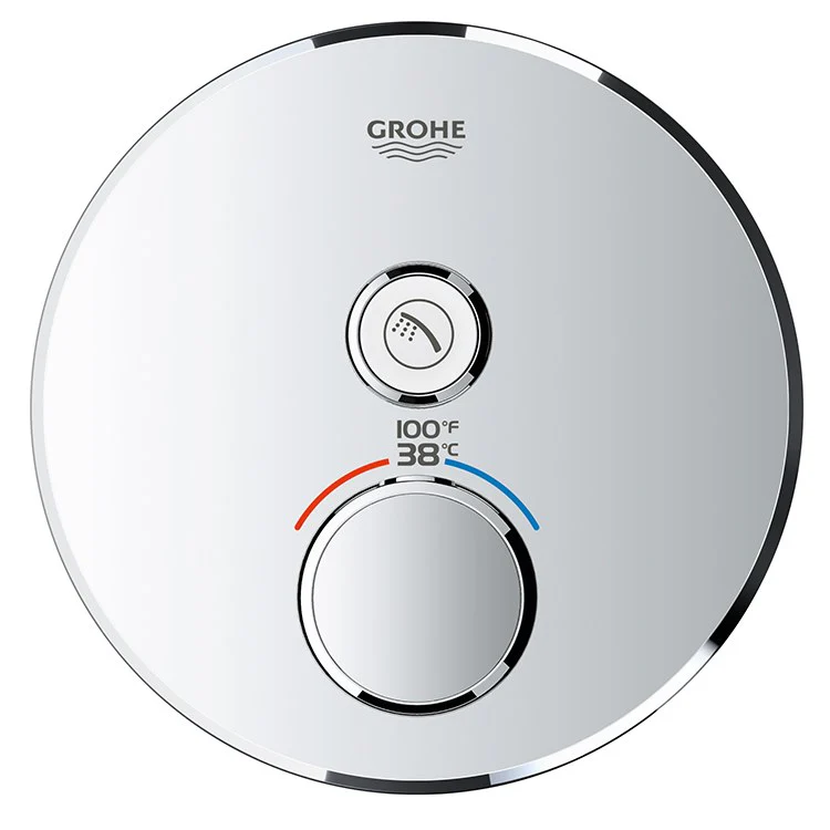 Grohtherm SmartControl Single-Function Round Thermostatic Valve Trim with Control Module - Frankwebs