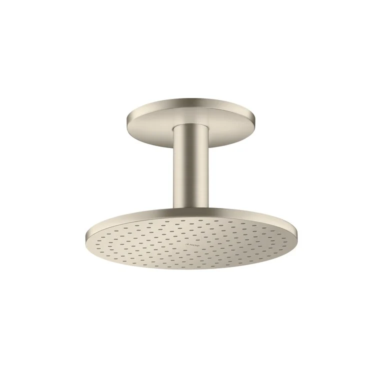 Showerhead ShowerSolutions 2 Function with Ceiling Connector & Green Diverter Brushed Gold Optic 9-7/8 Inch 1.75 Gallons per Minute PowderRain Intense PowderRain - Frankwebs