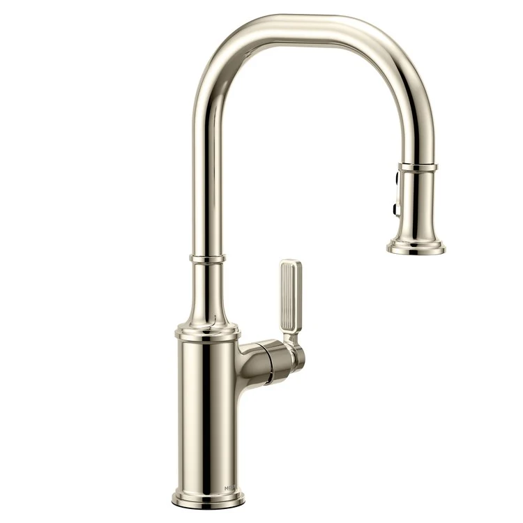 Kitchen Faucet Smyth 1 Lever ADA Polished Nickel High Arc 1/3 Hole PowerBoost 1.5 Gallons per Minute - Frankwebs
