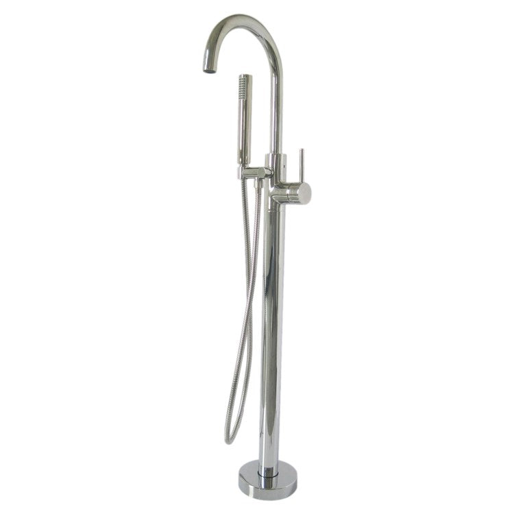 Tub Filler Priya Freestanding with Handshower 1 Lever ADA French Gold PVD 1 Hole - Frankwebs