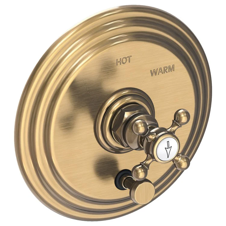 Astor Pressure Balance Tub/Shower Valve Trim Only with Cross Handle - Antique Brass - Frankwebs
