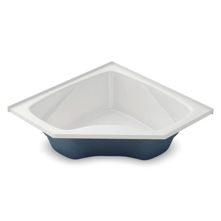 Whirlpool Tub 59 x 59 x 21-1/2 Inch White Trim with Tile Flange Center Drain Outlet White Corner 10 Jets - Frankwebs