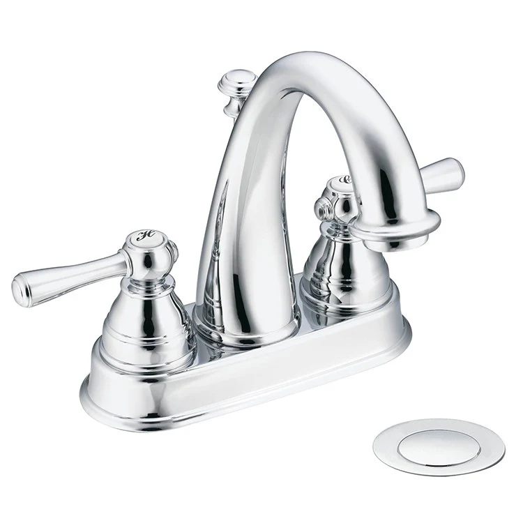 Kingsley Two Handle High Arc Centerset Bathroom Faucet with Drain - Frankwebs
