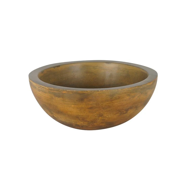 Vessel Cordell Large Round 15-3/4 Inch Vintage Brown Concrete - Frankwebs