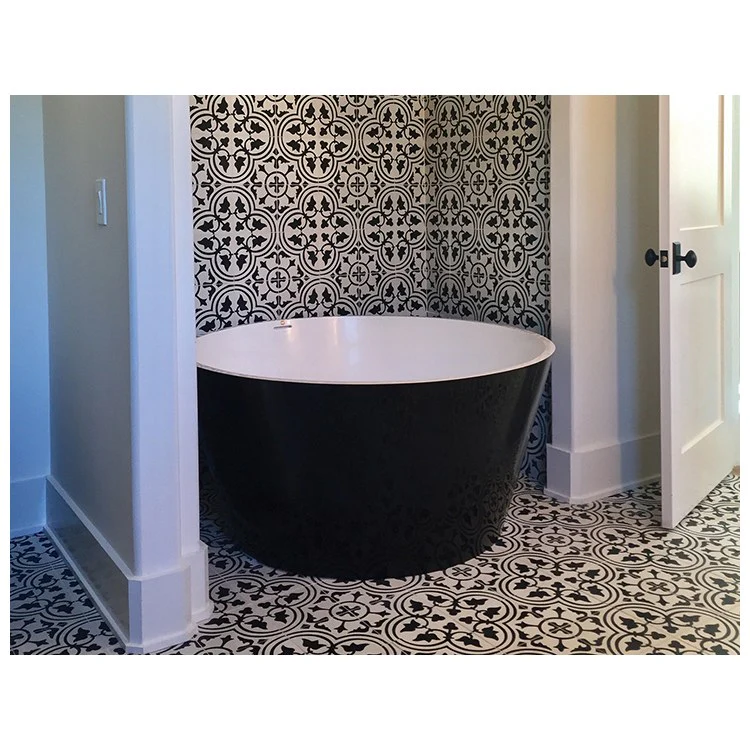 Air Tub Halo 52 x 52 Inch Freestanding Rolled Rim Center Biscuit Matte Round Sculpturestone 121 Gallons 26 Inch - Frankwebs