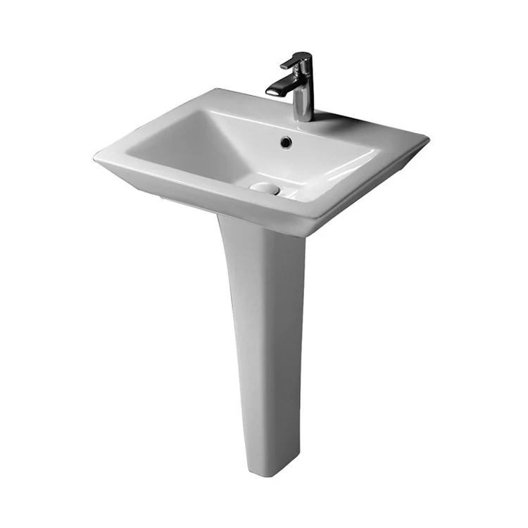 Pedestal Lavatory Opulence White Rectangular - Frankwebs
