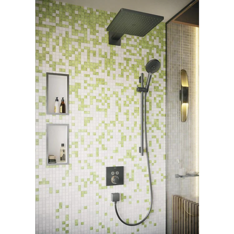 Thermostatic Trim ShowerSelect Square 2 Function 1 Lever Brushed Black Chrome ADA for Rough-In Valve with Service Stops 01850181 8.0 Gallons per Minute Escutcheon Handle Metal - Frankwebs
