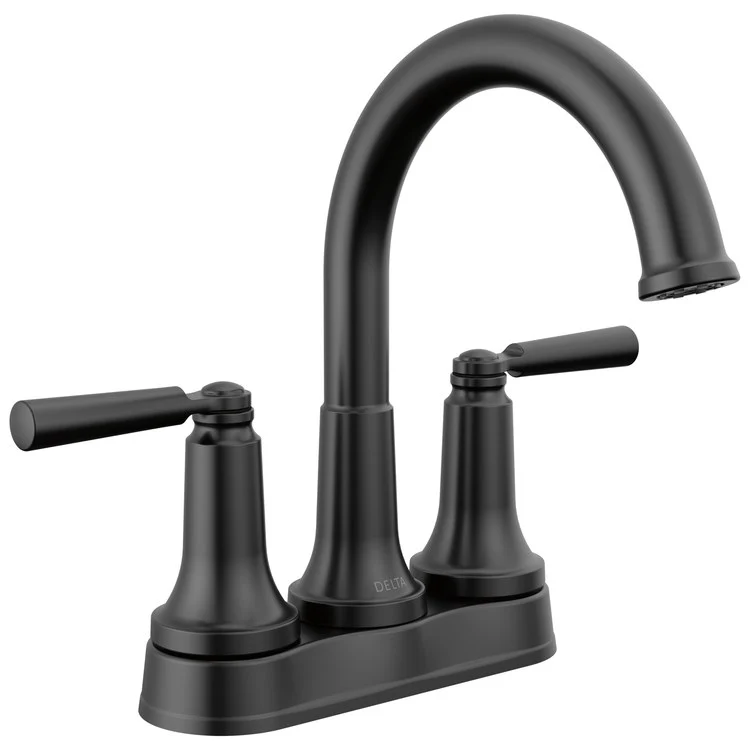 Lavatory Faucet Saylor Centerset 2 Lever ADA WaterSense Matte Black 1.2 Gallons per Minute Metal Pop-Up 5-3/8 Inch - Frankwebs