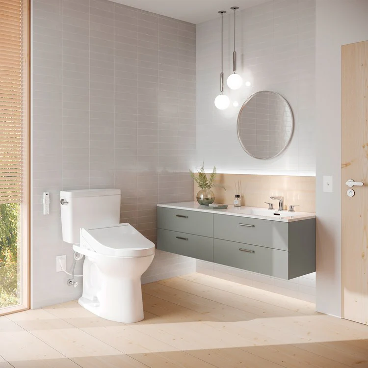 Toilet Drake 2 Pieces Cotton Elongated 30-11/16 Inch 1.28 Gallons per Flush Left Hand Chrome Washlet+ C5 - Frankwebs