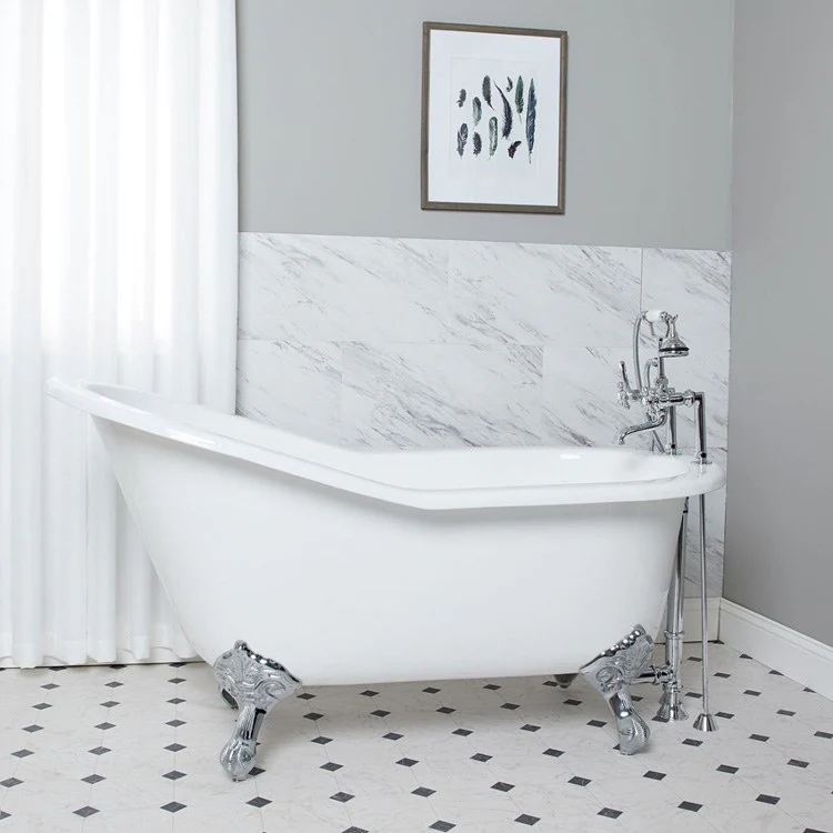 Freestanding Tub Imperial 61-1/2 x 31-1/2 x 30 Inch Rim Drilling End White/Oil Rubbed Bronze Oval - Frankwebs