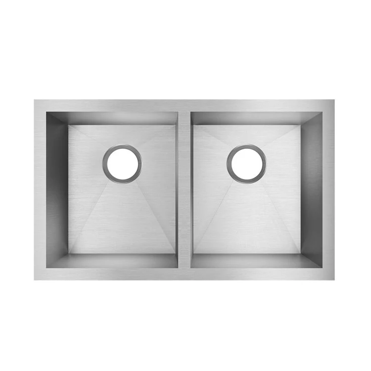 Kitchen Sink Crosstown 30.75 x 18.5 Inch Double Bowl Equal Polished Satin Undermount Drain Location Rear Center Includes 1000001405 Template - Frankwebs