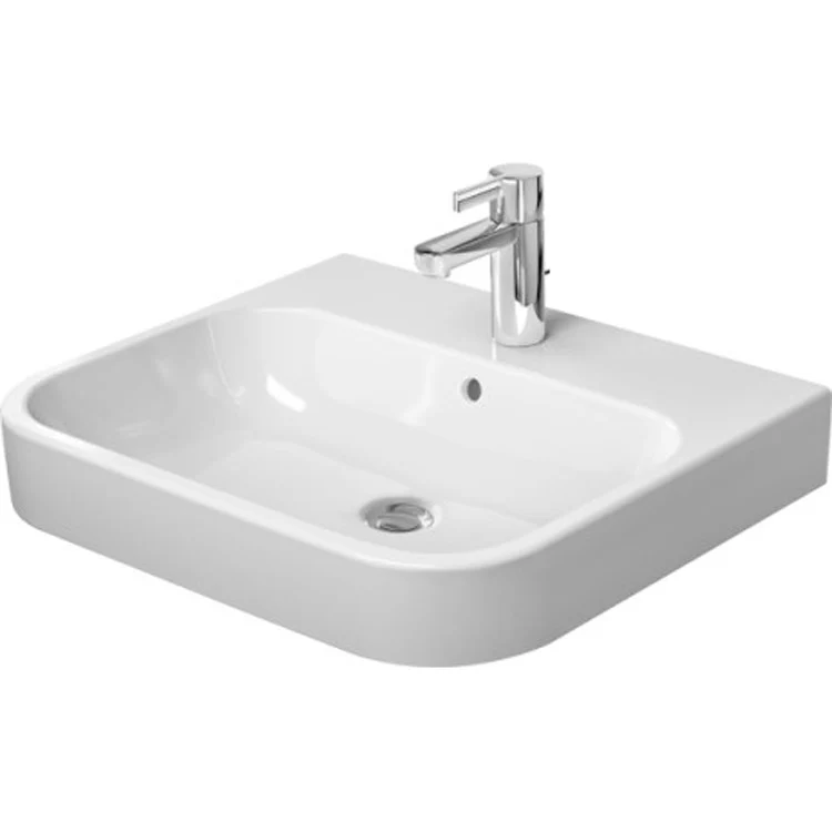 Lavatory Sink Happy D.2 Wall Mount with Overflow 19-7/8 x 23-5/8 Inch 7-7/8 Inch Spread Rectangle White 3 Hole - Frankwebs