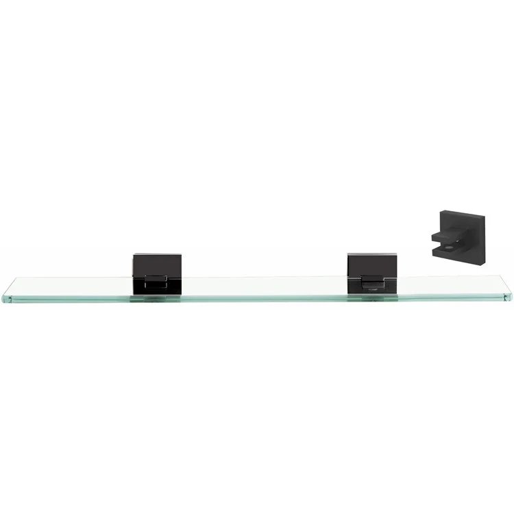 Shelf Contemporary II Bath with Brackets Satin Brass 18 Inch Brass/Glass 5 Inch - Frankwebs