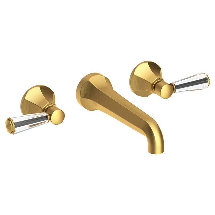 Lavatory Faucet Metropole Wall Mount 8 Inch Spread 2 Lever ADA WaterSense Midnight Chrome 1.2 Gallons Per Minute Brass/Crystal Less Drain Spout Reach 7-1/2 Inch - Frankwebs