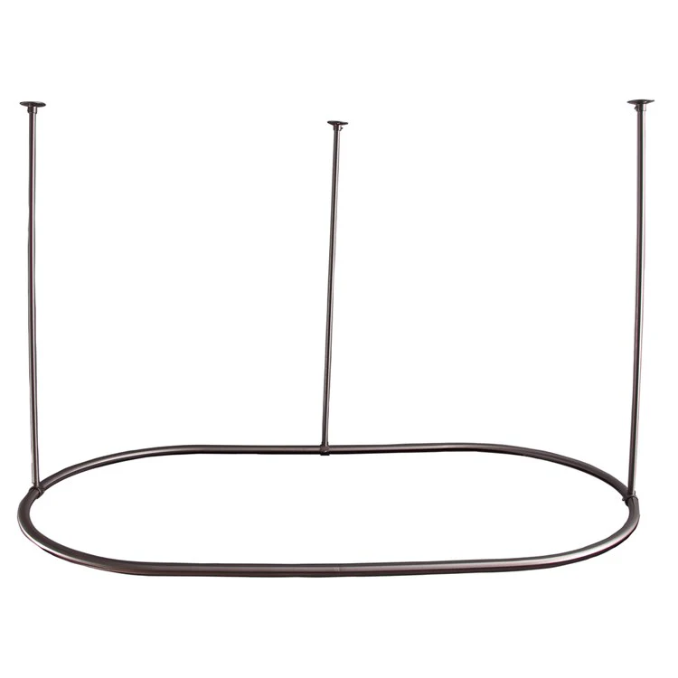 Shower Rod Oval Ring Polished Brass 36 Inch Brass 48 Inch - Frankwebs