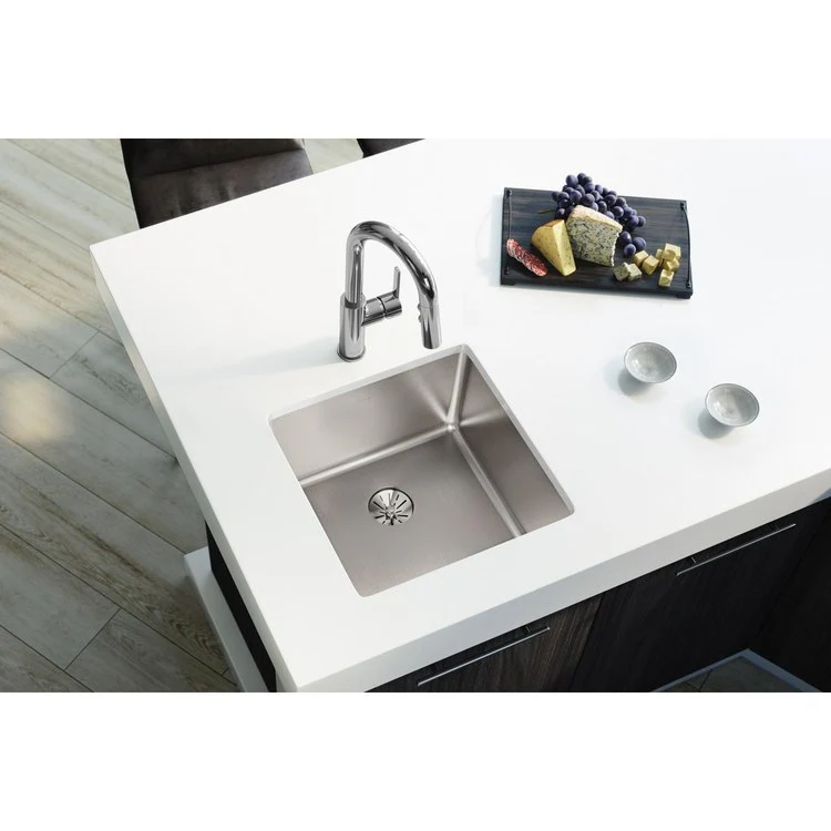 Kitchen Sink Lustertone Iconix 18.5 x 18.5 Inch Single Bowl with Perfect Drain Luminous Satin Undermount - Frankwebs