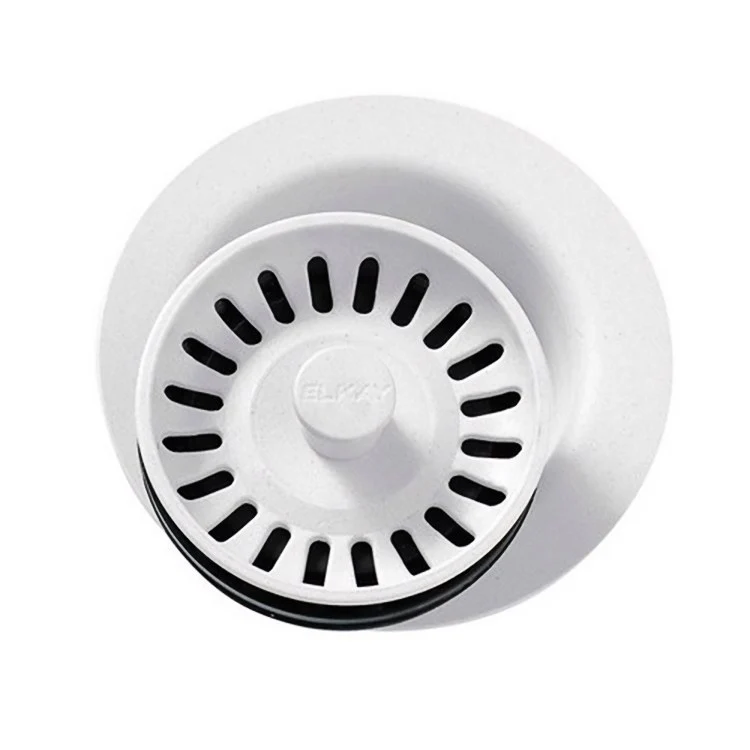 Disposal Flange with Removable Basket Strainer and Rubber Stopper Charcoal 3-1/2 Inch Polymer for Sinks with 3-1/2