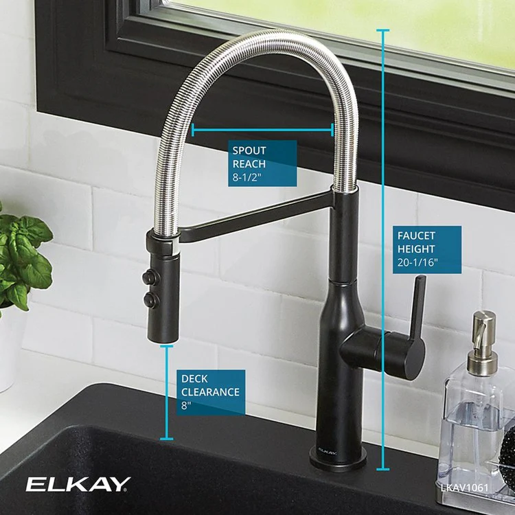 Kitchen Faucet Avado Deck Mount 1 Forward Only Lever ADA Lustrous Steel Semi-Pro 1 Hole Spout Height 20-1/16 Inch - Frankwebs