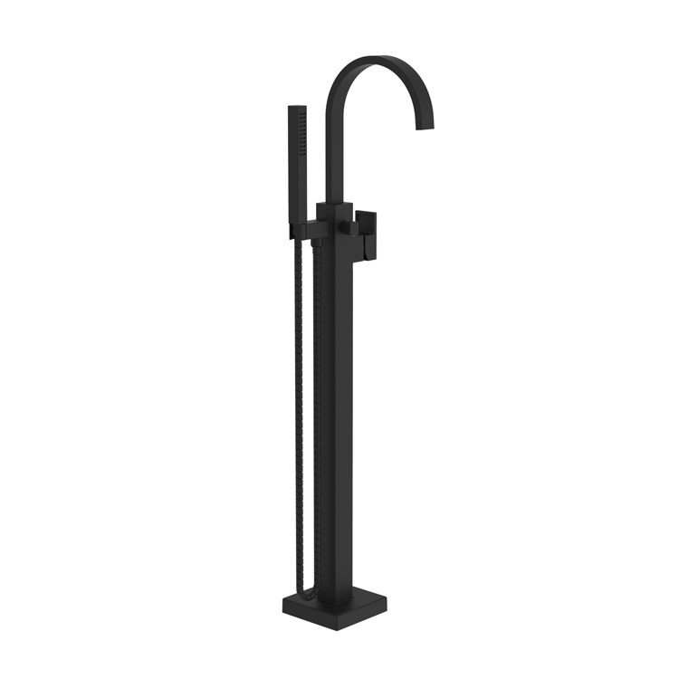 Tub Filler Secant Freestanding with Handshower 1 Lever ADA Polished Gold PVD - Frankwebs