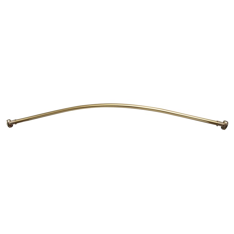 Shower Rod Curved with Flange Polished Brass 36 Inch Brass - Frankwebs