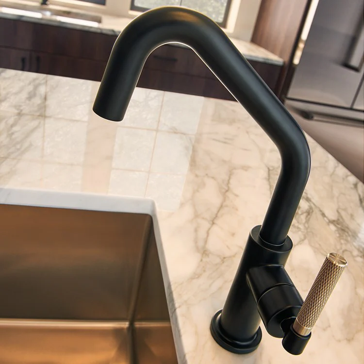 Litze Single Handle Bar Faucet with Angled Spout/Knurled Handle - Frankwebs