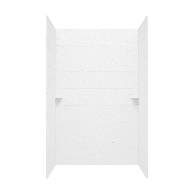Shower Wall Kit Modern 6x24 Inch Tile Subway Pattern 32 x 62 Inch Carrara Swanstone - Frankwebs