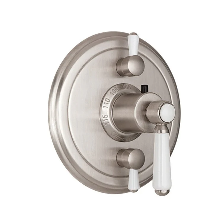 Thermostatic Trim Cardiff Round with Dual Volume Control 3 Lever Bella Terra Bronze ADA for Requires Rough Valve TH52-R Or TH52D2-R Handles and Escutcheon Brass - Frankwebs