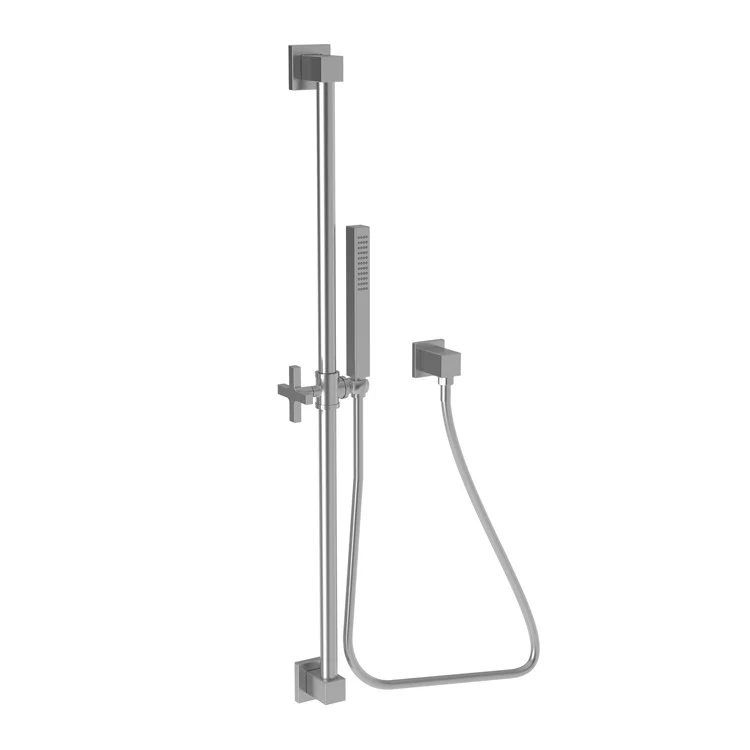 Handshower Set Tub and Shower Slide Bar with Cross Handle Satin Nickel PVD 1 Function 1.8 Gallons per Minute - Frankwebs