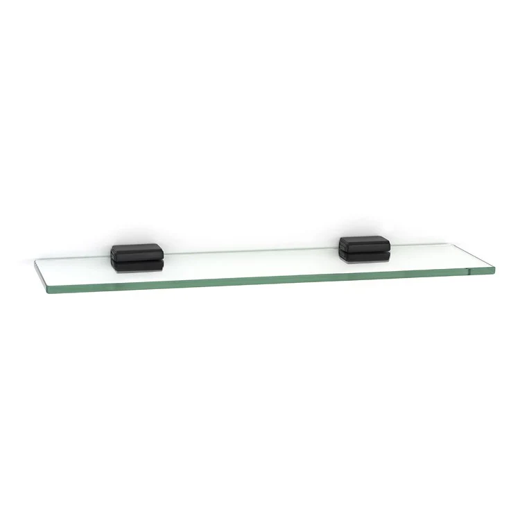 Shelf Cube Bath with Brackets Unlacquered Brass 18 Inch Brass/Glass - Frankwebs